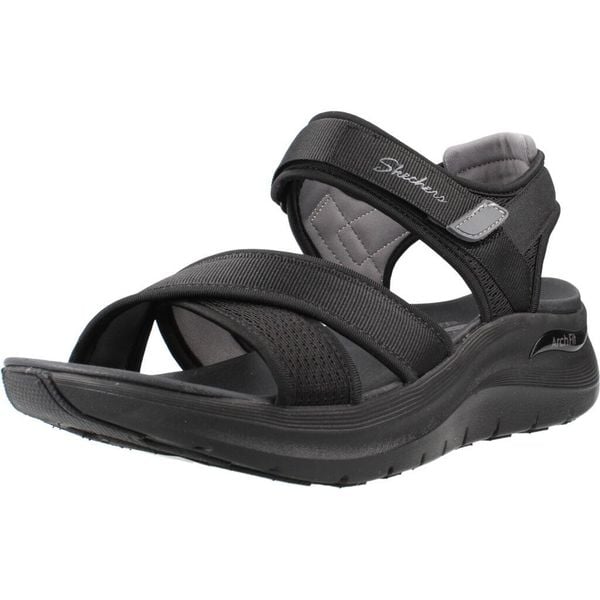 Sandały SKECHERS 164078S Czarny. Czarne sandały Skechers, bez wzorów, z tkaniny, bez obcasa, bez zapięcia. Za 233.99 zł.