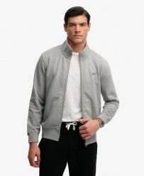 Superdry Essential Logo Track Top – luźna bluza z recyklingowanego materiału. Szare bluzy Superdry, m, bez wzorów, z bawełny, bez kaptura. Za 326.10 zł.