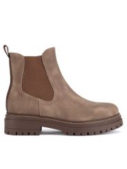 Clara Barson Botki WS5195-26 Beżowy. Brązowe botki Clara Barson, bez wzorów, z materiału, bez obcasa, na płaskiej podeszwie, bez zapięcia. Za 159.99 zł.