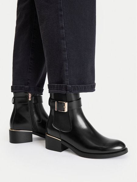 MEXX Botki CEO-WS6581-08 Czarny. Czarne botki Mexx, bez wzorów, bez obcasa, na płaskiej podeszwie, bez zapięcia. Za 249.99 zł.
