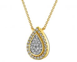 Naszyjnik z żółtego złota z diamentami - 0,11 ct - próba 585. Żółte naszyjniki Apart, z diamentem, złote. Za 2,490.00 zł.