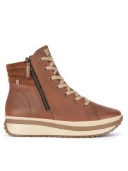 Rieker Revolution Lifestyle Trzewiki W0962-24 Brązowy. Brązowe botki Rieker Revolution Lifestyle, bez wzorów, ze skóry, bez obcasa, na koturnie, bez zapięcia. Za 399.00 zł.