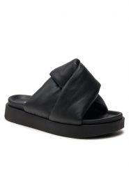 Inuikii Klapki Soft Crossed 70104-140 Czarny. Czarne klapki Inuikii, bez wzorów, ze skóry, bez obcasa. Za 645.00 zł.