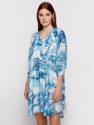 Boss Sukienka letnia Difloru 50454550 Niebieski Oversize. Niebieskie sukienki Boss, na lato, bez wzorów, z jedwabiu, bez kołnierzyka, bez ramiączek, oversize. Za 1,259.00 zł.