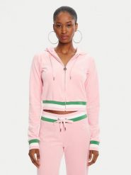 Juicy Couture Bluza Velour Crop JCWAS225351 Różowy Regular Fit. Czerwone bluzy Juicy Couture, xs, bez wzorów, z weluru, bez kaptura. Za 399.99 zł.