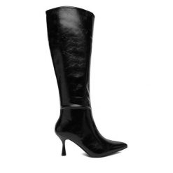 Kozaki JENNY. Czarne kozaki Jenny, bez obcasa, na szpilce, bez zapięcia. Za 229.99 zł.