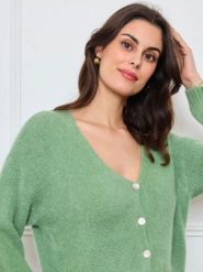 CXL by Christian Lacroix Kardigan w kolorze zielonym rozmiar: onesize. Zielone kardigany CXL by Christian Lacroix, bez wzorów, z wełny. Za 173.99 zł.