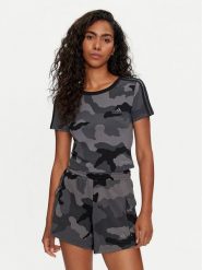Adidas T-Shirt Essentials 3-Stripes Camo Print IX3705 Szary Slim Fit. Szare t-shirty Adidas, xs, bez wzorów, z bawełny, bez kołnierzyka, bez ramiączek. Za 89.99 zł.
