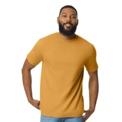 Koszulka Unisex Dla Dorosłych Softstyle Midweight. Żółte bluzki GILDAN, xl, bez wzorów, sportowe, bez kołnierzyka, bez ramiączek. Za 33.99 zł.