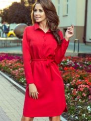 Sukienka Model Camille 284-1 Red - Numoco. Czerwone sukienki Numoco, na co dzień, l, bez wzorów, z elastanu, bez kołnierzyka, plus size, bez ramiączek, koszulowe. Za 254.00 zł.