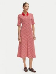 Tommy Hilfiger Sukienka codzienna WW0WW48776 Czerwony Regular Fit. Czerwone sukienki TOMMY HILFIGER, na co dzień, xl, bez wzorów, z bawełny, bez kołnierzyka, bez ramiączek, proste. Za 649.99 zł.