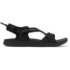 Sandały Turystyczne Damskie Columbia Sandal. Czarne sandały Columbia, bez wzorów, z syntetyku, sportowe, bez obcasa, bez zapięcia. Za 224.99 zł.