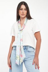 T-shirt damski z szarfą w kwiaty LIU JO. T-shirty Liu Jo, m, bez wzorów, bez kołnierzyka, bez ramiączek. Za 389.00 zł.