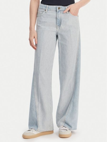 Guess Jeans Jeansy W6GA2T D6534 Niebieski Wide Leg. Niebieskie jeansy Guess Jeans, z aplikacjami. Za 278.99 zł.