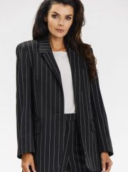 Żakiet Model A679 Black - awama. Czarne marynarki i żakiety Awama, l, bez wzorów, z jeansu, eleganckie. Za 523.83 zł.