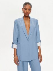 TWINSET Marynarka 241TF2040 Niebieski Regular Fit. Niebieskie marynarki i żakiety Twinset, bez wzorów, z wiskozy. Za 969.99 zł.