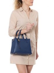 Lia Biassoni Skórzana torebka "Verney" w kolorze niebieskim - 28 x 21 x 12 cm rozmiar: onesize. Niebieskie torby na ramię Lia Biassoni, bez wzorów, z materiału, przez ramię, bez dodatków. Za 404.99 zł.