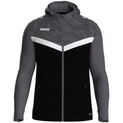 Bluza dresowa z kapturem zapinana na zamek Jako Iconic. Czarne bluzy JAKO, s, bez wzorów, z dresówki, z kapturem. Za 276.45 zł.