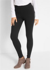 Legginsy z mieszanki bawełny. Czarne legginsy bonprix, bez wzorów, z bawełny. Za 64.99 zł.