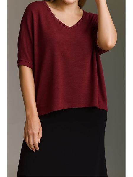 Cotton Candy Koszulka w kolorze bordowym rozmiar: M. Czerwone bluzki Cotton Candy, m, bez wzorów, bez kołnierzyka, bez ramiączek. Za 47.95 zł.