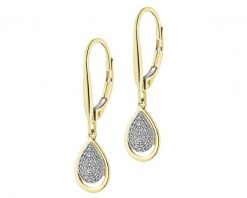 Kolczyki z żółtego złota z diamentami - 0,10 ct - próba 585. Żółte kolczyki Apart, z diamentem, złote. Za 2,390.00 zł.