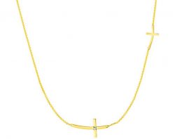 Naszyjnik z żółtego złota z diamentem - krzyże - 0,004 ct - próba 375. Żółte naszyjniki Apart, z diamentem, złote. Za 1,290.00 zł.