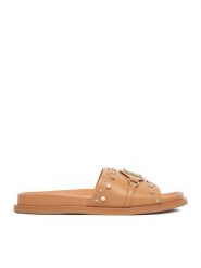 Nine West Klapki EO-TL758-1 Brązowy jasny. Brązowe klapki Nine West, bez wzorów, ze skóry, bez obcasa. Za 219.99 zł.