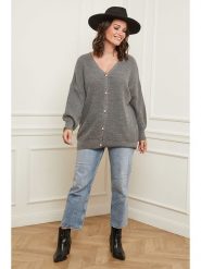 Curvy Lady Kardigan w kolorze szarym rozmiar: 48/50. Szare kardigany Curvy Lady, bez wzorów. Za 145.26 zł.