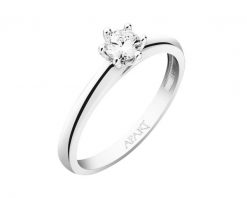 Pierścionek z białego złota z brylantem - 0,23 ct - próba 750. Białe pierścionki Apart, z brylantem, złote. Za 5,790.00 zł.