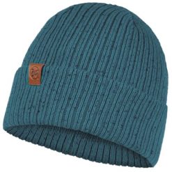 Czapka damska Buff Kort Knitted Hat Beanie. Niebieskie czapki Buff, bez wzorów, z bawełny. W wyprzedaży za 98.80 zł.
