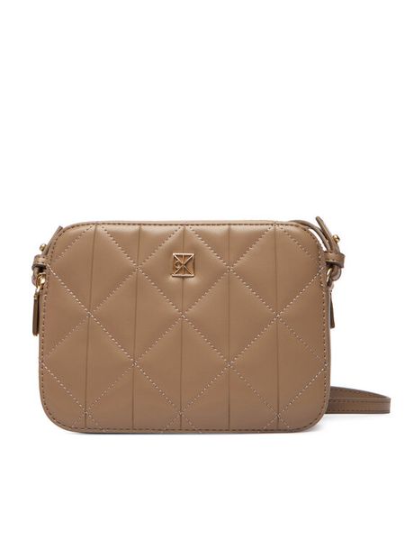 Calvin Klein Torebka Quilted Camera Bag LV04F3328G Beżowy. Brązowe listonoszki Calvin Klein, bez wzorów, ze skóry, bez dodatków. Za 449.99 zł.