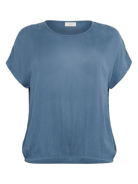 KAFFE curve Bluzka w kolorze niebieskim rozmiar: 44. Niebieskie bluzki KAFFE curve, s, bez wzorów, z wiskozy, klasyczne, bez kołnierzyka, bez ramiączek. Za 82.99 zł.