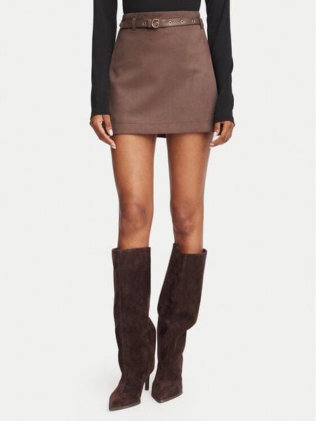 Guess Spódnica mini W6YD06 W2890 Brązowy Regular Fit. Brązowe spódnice Guess, m, z aplikacjami, z syntetyku, mini. Za 474.99 zł.