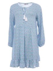 Zwillingsherz Sukienka "Rosalind" w kolorze błękitnym rozmiar: L/XL. Niebieskie sukienki Zwillingsherz, l, bez wzorów, z wiskozy, bez kołnierzyka, bez ramiączek, midi. Za 140.53 zł.