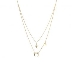 Naszyjnik z żółtego złota z diamentami - gwiazdy, Księżyc - 0,04 ct - próba 375. Żółte naszyjniki Apart, z diamentem, złote. Za 2,190.00 zł.