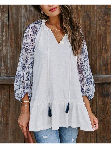 LA Angels Bluzka w kolorze kremowo-granatowym rozmiar: XL. Brązowe bluzki LA Angels, xl, bez wzorów, bez kołnierzyka, bez ramiączek. Za 126.15 zł.