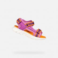 Sandały GEOX J SANDAL AIRADYUM GI Rose. Brązowe sandały Geox, bez wzorów, z syntetyku, bez obcasa, bez zapięcia. Za 215.99 zł.