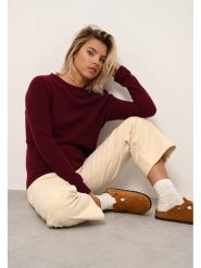Just Cashmere Kaszmirowy sweter "Jane" w kolorze ciemnoczerwonym rozmiar: M. Czerwone swetry Just Cashmere, m, bez wzorów, z kaszmiru, bez ramiączek. Za 440.28 zł.