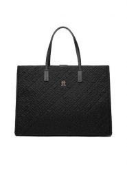 Tommy Hilfiger Torebka Th City Tote Mono Nylon AW0AW18163 Czarny. Czarne torebki klasyczne TOMMY HILFIGER, bez wzorów, z nylonu, bez dodatków. Za 649.99 zł.