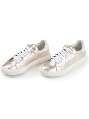 Anna Morellini Skórzane sneakersy "Milella" w kolorze złotym rozmiar: 40. Żółte trampki Anna Morellini, bez wzorów, bez zapięcia. Za 390.95 zł.