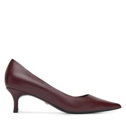 Szpilki Gino Rossi. Czerwone szpilki Gino Rossi, bez wzorów, bez obcasa, na szpilce, bez zapięcia. Za 299.99 zł.