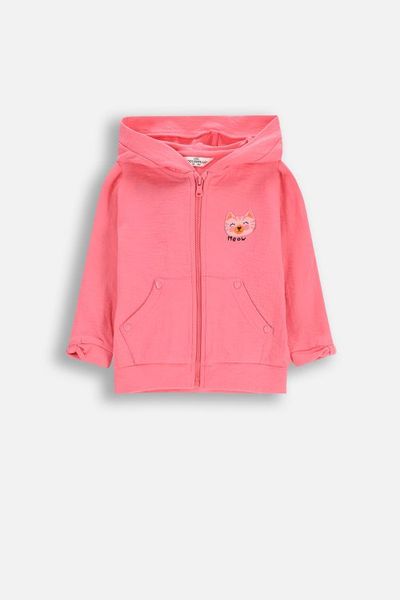 Bluza rozpinana. Czerwone bluzy COCCODRILLO, na lato, s, bez wzorów, z bawełny, z kapturem. W wyprzedaży za 49.90 zł.
