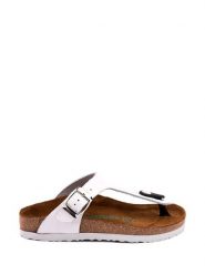 Comfortfusse Skórzane japonki w kolorze białym rozmiar: 38. Białe klapki Comfortfüße, bez wzorów, z otwartym noskiem, bez obcasa. Za 225.95 zł.