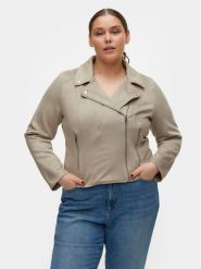 Vero Moda Curve Kurtka z imitacji skóry Jose 10308583 Szary Slim Fit. Szare kurtki Vero Moda Curve, bez wzorów, ze skóry, bez kaptura. Za 129.99 zł.