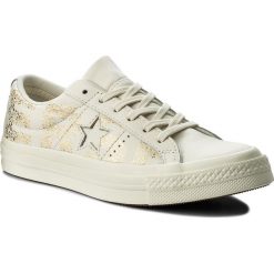 Tenisówki CONVERSE - One Star Ox 159759C Egret/Gold/Egret. Brązowe trampki Converse, bez wzorów, z gumy, bez zapięcia. W wyprzedaży za 259.00 zł.