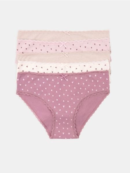 Bawełniane figi z koronką 5 pack - wielobarwny. Figi Sinsay, l, bez wzorów, z bawełny. Za 29.99 zł.