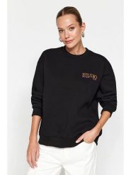 Trendyol Bluza w kolorze czarnym rozmiar: XL. Czarne bluzy Trendyol, xl, bez wzorów, z bawełny, bez kaptura. Za 73.99 zł.