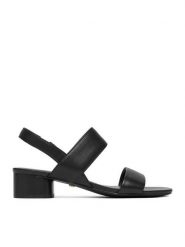 GINO ROSSI Sandały C-LP355740-1 Czarny. Czarne sandały Gino Rossi, bez wzorów, ze skóry, bez obcasa, na słupku, bez zapięcia. Za 299.99 zł.