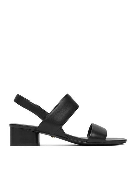 GINO ROSSI Sandały C-LP355740-1 Czarny. Czarne sandały Gino Rossi, bez wzorów, ze skóry, bez obcasa, na słupku, bez zapięcia. Za 299.99 zł.