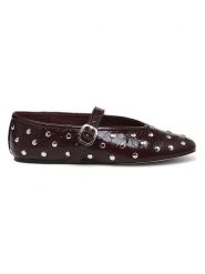 Steve Madden Skórzane baleriny w kolorze czerwonym z paskiem rozmiar: 37. Czerwone baleriny Steve Madden, bez wzorów, bez obcasa. Za 249.76 zł.